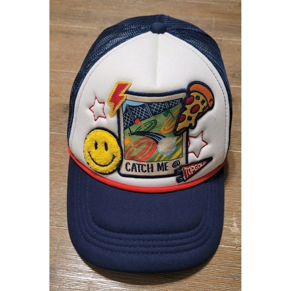 Catch Me At Top Golf Youth Hat Blue Snapback Cap Kids Golfing White TopGolf